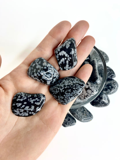 Snowflake Obsidian Tumbled Pocket Stone - Balance - Removal of Negative Energy
