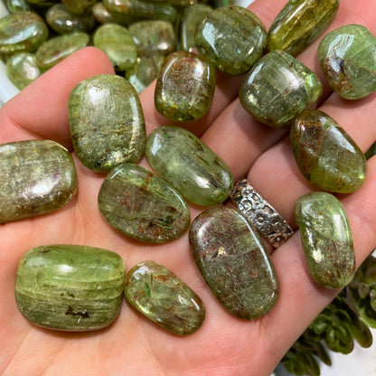 Green Kyanite Tumbled Pocket Stone