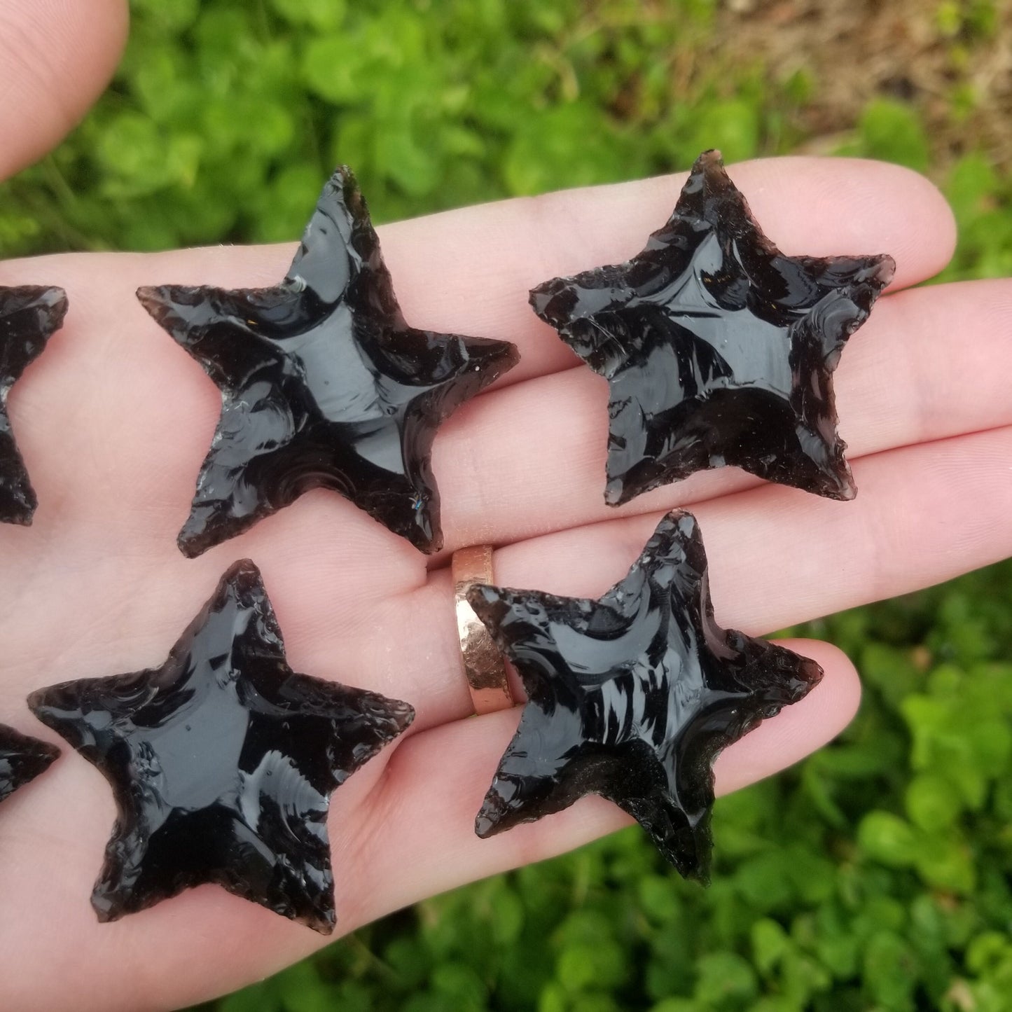 Obsidian Hand Knapped Star