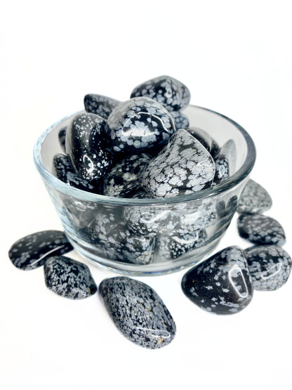 Snowflake Obsidian Tumbled Pocket Stone -